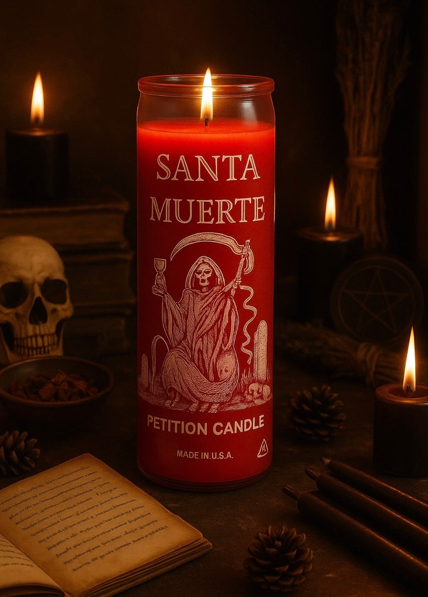 Santa Muerte Petition Candle Red