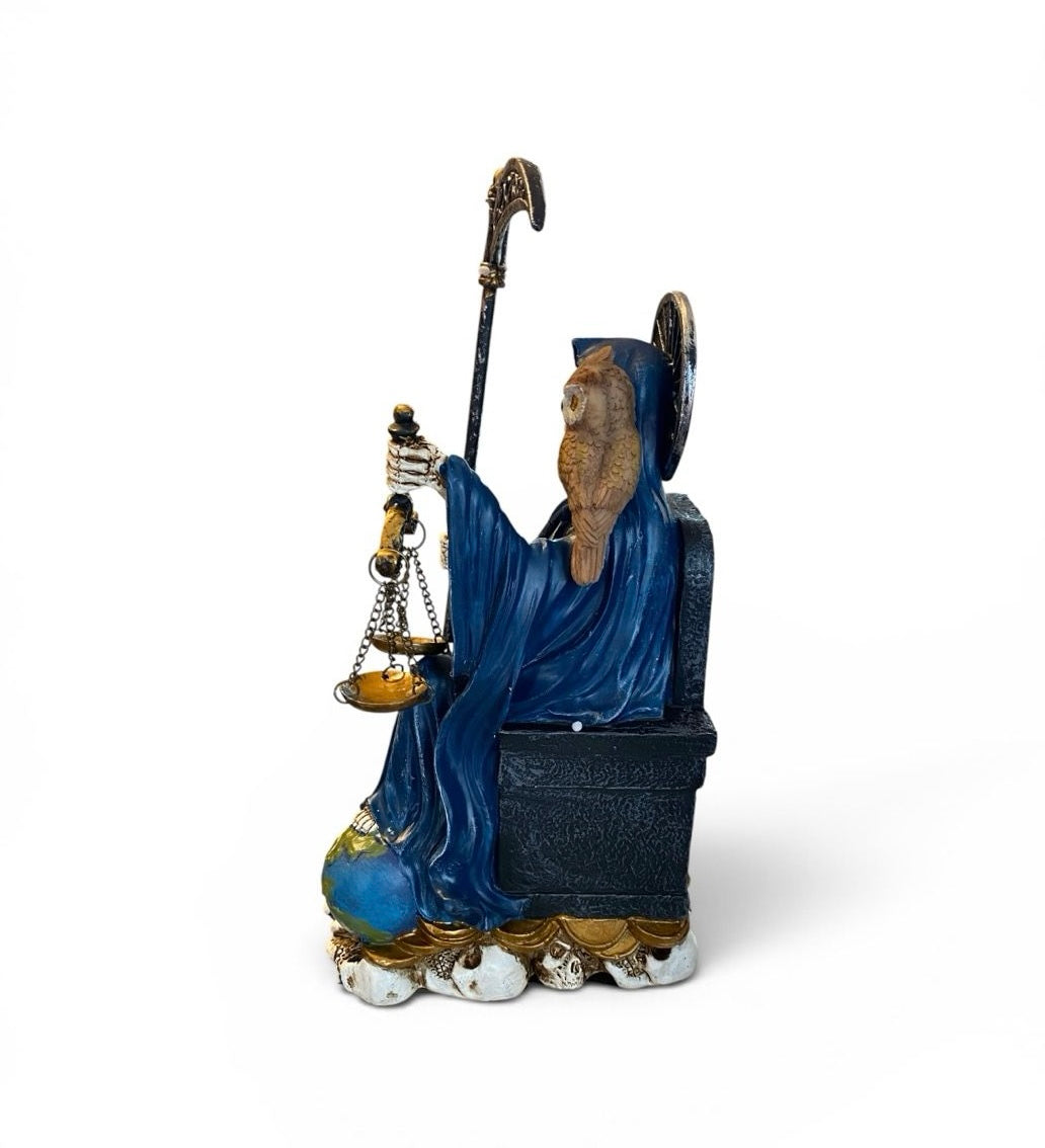 Sitting Santa Muerte Blue Healing