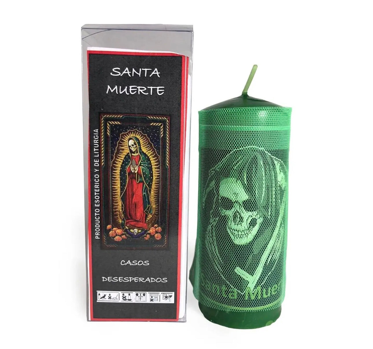 Prepared Green Santa Muerte Candle