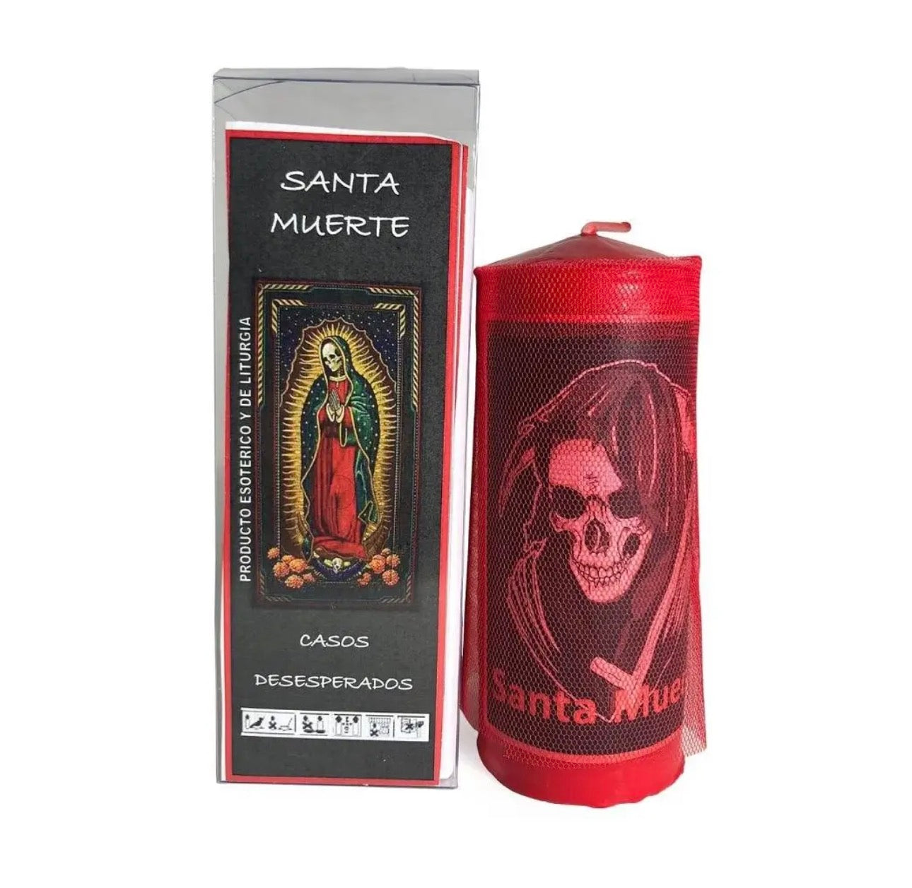 Prepared Red Santa Muerte Candle
