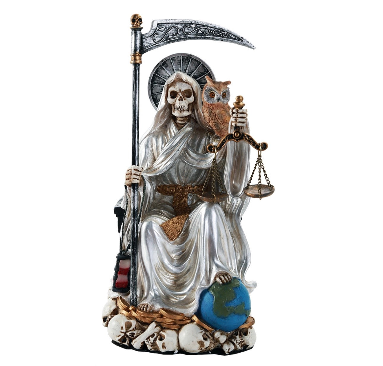 Sitting Santa Muerte White