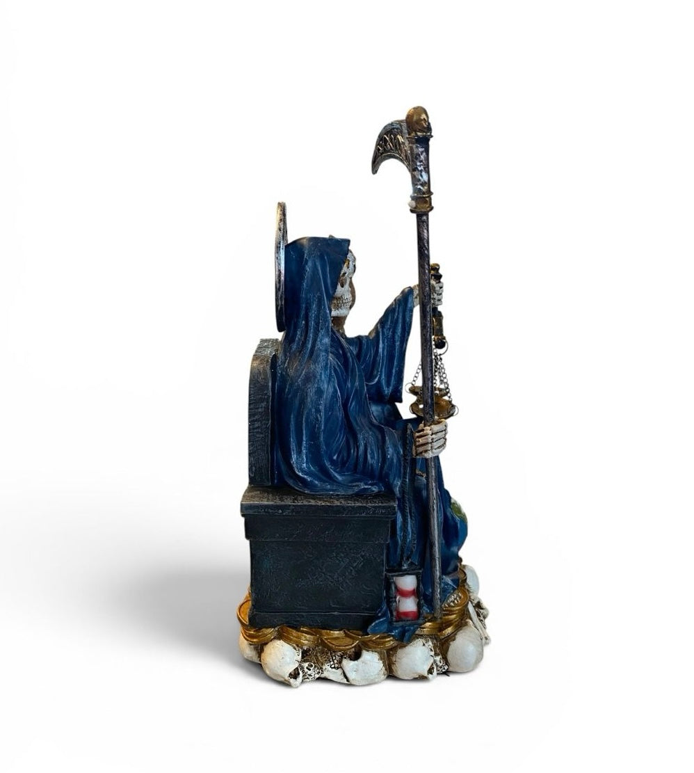 Sitting Santa Muerte Blue Healing